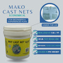 Joy Fish Cast Nets Mako Nylon Cast Net - 3/8" Sq. Bait Mesh