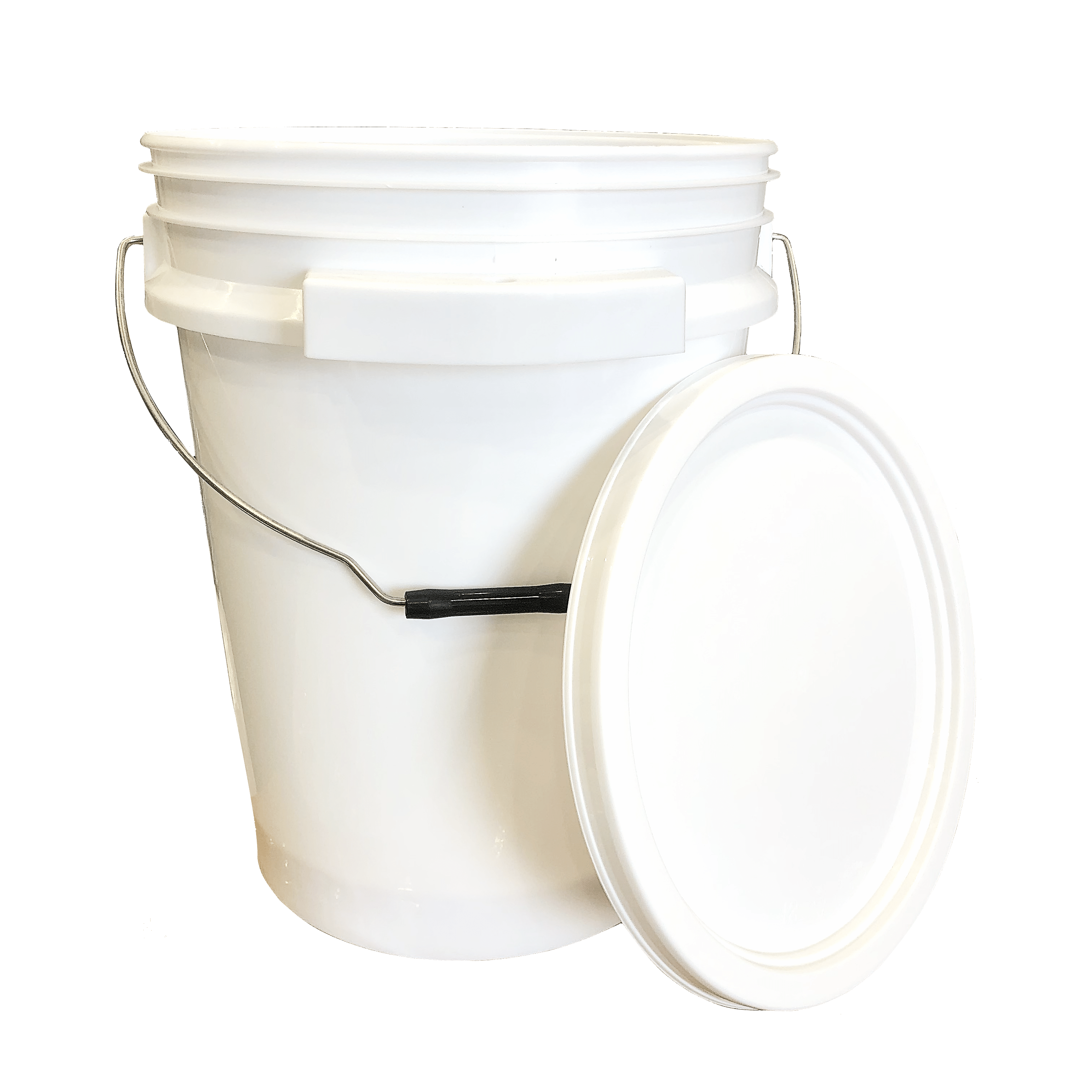 Lee Fisher Sports Bucket - 5 Gallon Metal Handle iSmart Bucket with Lid,  White Color