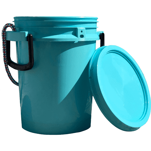 Lee Fisher Sports Bucket - 5 Gallon iSmart Bucket With Rope Handle and  Lid-Aqua Blue