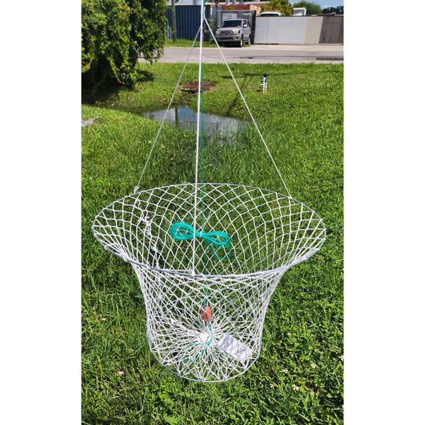 Double ring cotton crab net with float and rope