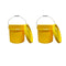 Justforfishing.com 4 Gallon Outdoor Metal Handle Bucket with Lid, Yellow Color