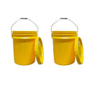 Justforfishing.com 5 Gallon Outdoor Metal Handle Bucket with Lid, Yellow Color