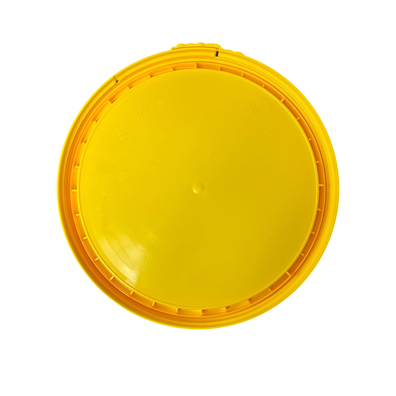 Justforfishing.com 5 Gallon Outdoor Metal Handle Bucket with Lid, Yellow Color