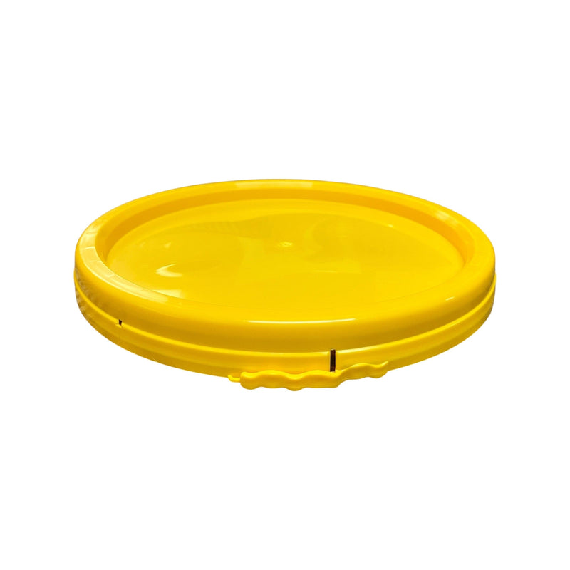 Justforfishing.com 5 Gallon Outdoor Metal Handle Bucket with Lid, Yellow Color