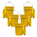 Justforfishing.com 5 Gallon Outdoor Metal Handle Bucket with Lid, Yellow Color