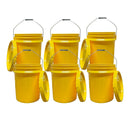 Justforfishing.com 5 Gallon Outdoor Metal Handle Bucket with Lid, Yellow Color