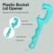 Justforfishing.com Bucket Lid Opener Tool for 3-5 Gallon Buckets, ABS Plastic, Turquoise, 9.38 Inch Length