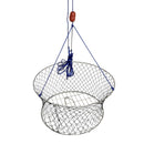 Justforfishing.com Lee Fisher Sports Collapsible Crab Ring Trap Set – 26” Heavy-Duty Galvanized Steel with 65FT Rope, Bait Clip & Crab Measurer