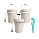 Justforfishing.com 5-Gallon Bucket with Lid – 3 Pack + Bucket Opener Tool