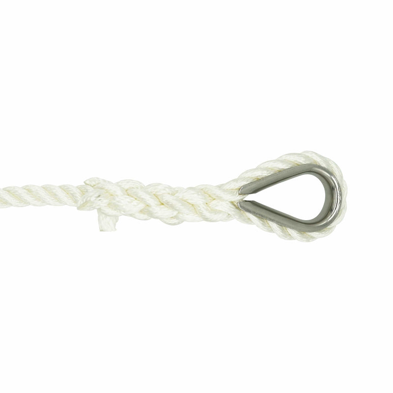 Everstrong Nylon Anchor Rope with stainless steel thimble - 3/4 dia.