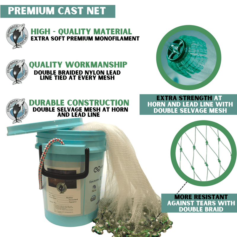 deep sea fishing nets for sale Humpback Ballyhoo Deep Sea Cast Net ( 1/2" Sq. Mesh )