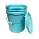 Lee Fisher Sports Bucket Bucket - 5 Gallon Bucket Metal handle with lid, Aqua Blue Color