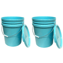 Lee Fisher Sports Bucket Bucket - 5 Gallon Bucket Metal handle with lid, Aqua Blue Color
