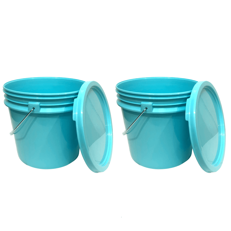 Lee Fisher Sports Bucket Lee Fisher Sports Bucket - 3.5 Gallon Bucket Metal Handle with Lid, Aqua