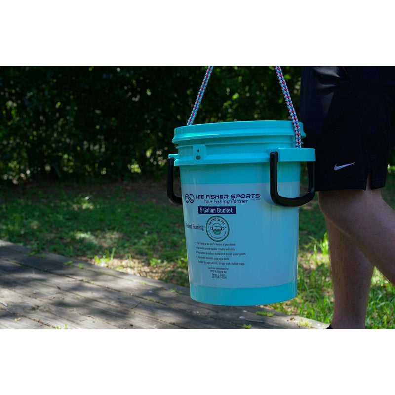 Lee Fisher Sports Bucket - 5 Gallon Bucket Metal handle with Lid, Blue