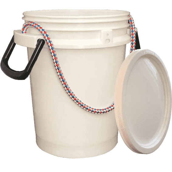 Lee Fisher Sports Bucket Lee Fisher Sports Bucket - 5 Gallon iSmart Bucket With Rope Handle and  Lid-White